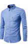 NAVY BLUE  New All Season Plus Size Oxford Shirt Men's long sleeve Shirt