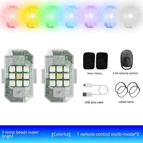Waterproof Remote Control Motorcycle Flashing Lights UAV Outdoor Lighting Lamp
