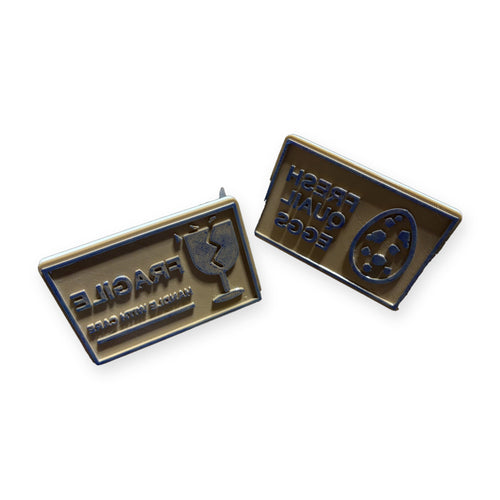 Egg Farm Ink Stamp 2-Pack - FRAGILE and Quail Eggs Stamps for Shipping Boxes and Egg Cartons