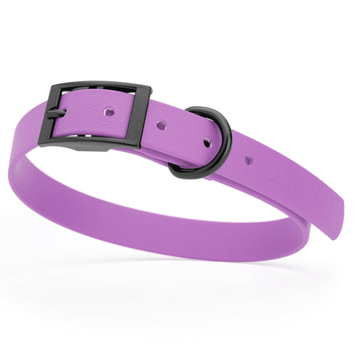 Dogline Biothane Waterproof Dog Collar with Black Hardware - Size M (15 to 18 inches)