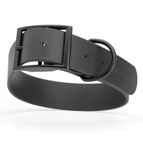 Dogline Biothane Waterproof Dog Collar with Black Hardware -  1.5 Wide, Size L (16 to 20 inches)