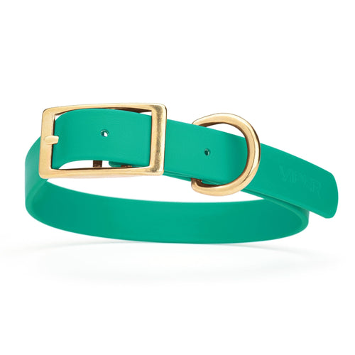 Viper Biothane Waterproof Dog Collar - Brass Hardware - Size L (18 to 22 inches)
