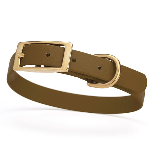 Viper Biothane Waterproof Dog Collar - Brass Hardware - Size S (12 to 15 inches)