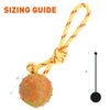 FDT Solid Rubber Dog Ball on Rope, Large - Diameter 2.75 (7 cm)