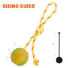 FDT Rubber Dog Ball on Rope, Medium - Diameter 2.3 (6 cm)