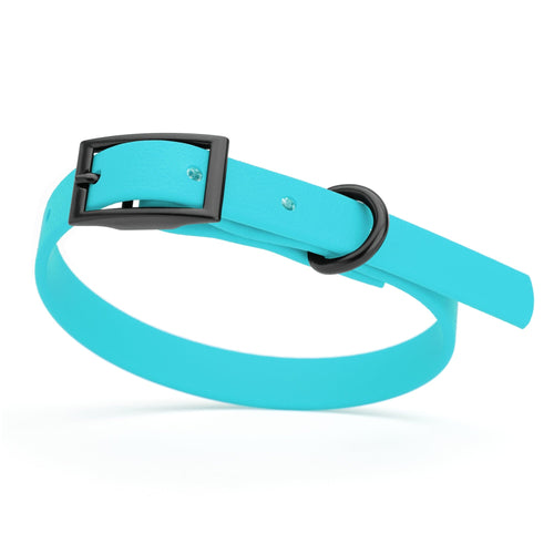 BioThane Waterproof Dog Collar - XS: L 12-15 x W 5/8 - Black OR Brass Hardware