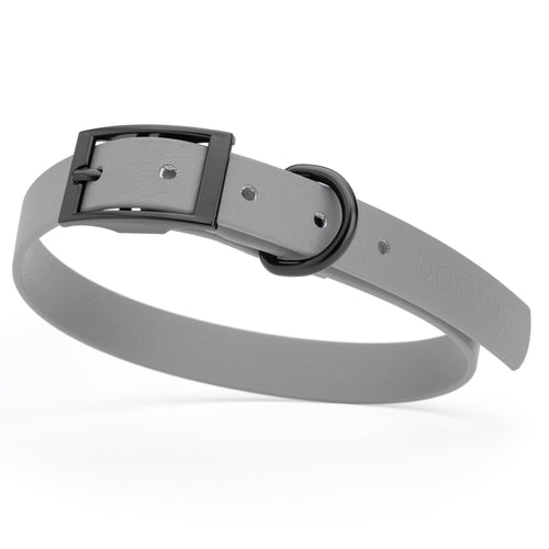 Dogline Biothane Waterproof Dog Collar with Black Hardware - Size M (15 to 18 inches)