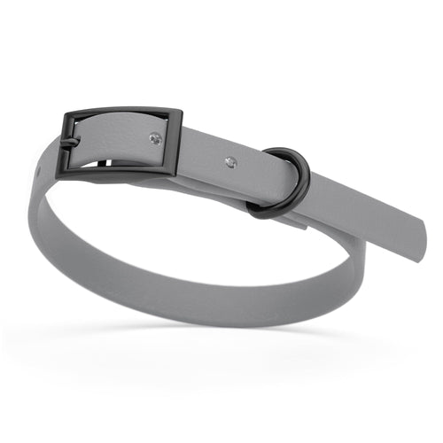 BioThane Waterproof Dog Collar - XS: L 12-15 x W 5/8 - Black OR Brass Hardware
