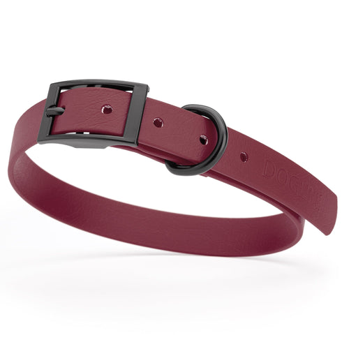Dogline Biothane Waterproof Dog Collar with Black Hardware - Size M (15 to 18 inches)