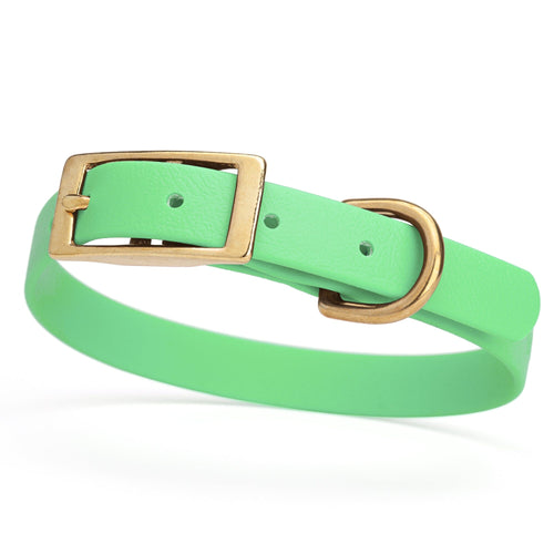 Viper Biothane Waterproof Dog Collar - Brass Hardware - Size S (12 to 15 inches)