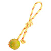 FDT Rubber Dog Ball on Rope, Small - Diameter 2 (5 cm)
