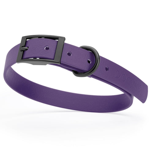 Dogline Biothane Waterproof Dog Collar with Black Hardware - Size M (15 to 18 inches)
