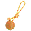 FDT Solid Rubber Dog Ball on Rope, Large - Diameter 2.75 (7 cm)