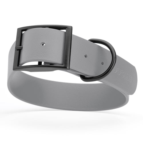 Dogline Biothane Waterproof Dog Collar with Black Hardware -  1.5 Wide, Size L (16 to 20 inches)