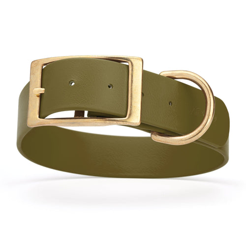 Viper Biothane Waterproof Dog Collar - Brass Hardware - 1.5in Wide, Size XL (20 to 24 inches)