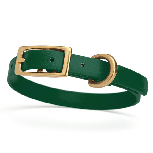 BioThane Waterproof Dog Collar - XS: L 9-12 x W 1/2 - Black OR Brass Hardware