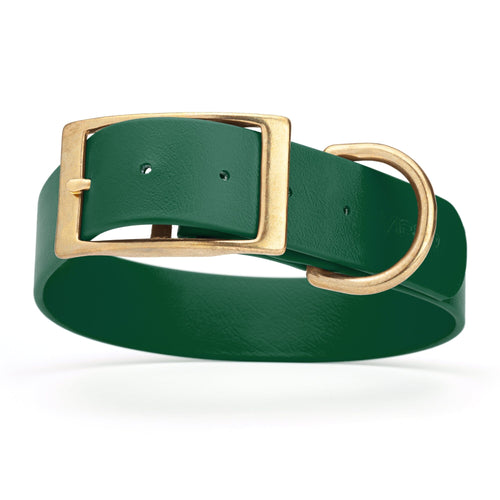 Viper Biothane Waterproof Dog Collar - Brass Hardware - 1.5in Wide, Size L (16 to 20 inches)