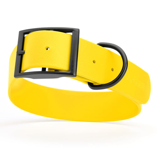 Dogline Biothane Waterproof Dog Collar with Black Hardware -  1.5 Wide, Size XL (20 to 24 inches)