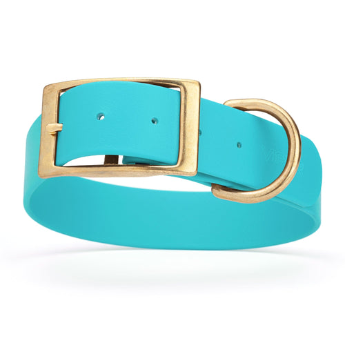 Viper Biothane Waterproof Dog Collar - Brass Hardware - 1.5in Wide, Size L (16 to 20 inches)