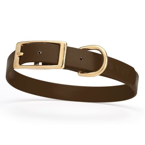 Viper Biothane Waterproof Dog Collar - Brass Hardware - Size M (15 to 18 inches)