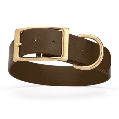 Viper Biothane Waterproof Dog Collar - Brass Hardware - 1.5in Wide, Size XXL (24 to 28 inches)