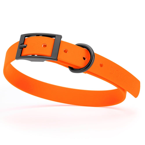 Dogline Biothane Waterproof Dog Collar with Black Hardware - Size M (15 to 18 inches)