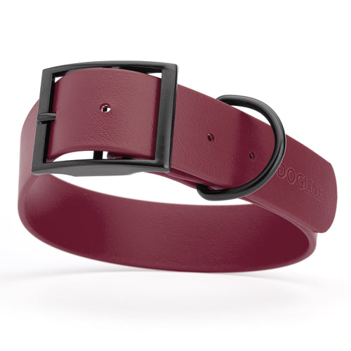 Dogline Biothane Waterproof Dog Collar with Black Hardware -  1.5 Wide, Size L (16 to 20 inches)