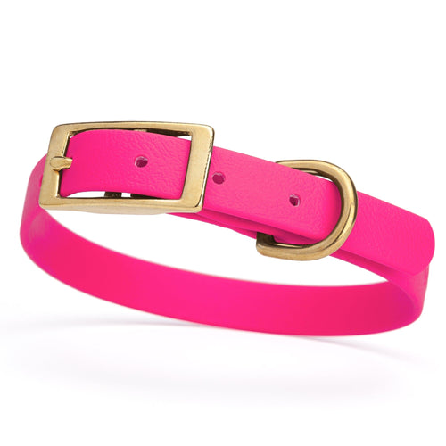 Viper Biothane Waterproof Dog Collar - Brass Hardware - Size S (12 to 15 inches)