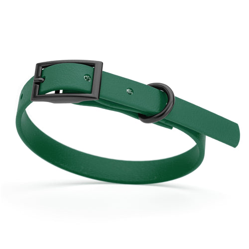 BioThane Waterproof Dog Collar - XS: L 9-12 x W 1/2 - Black OR Brass Hardware
