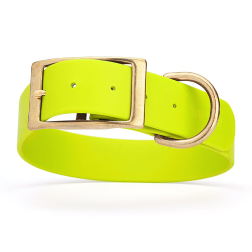 Viper Biothane Waterproof Dog Collar - Brass Hardware - 1.5in Wide, Size XL (20 to 24 inches)