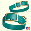 Viper Biothane Waterproof Dog Collar - Brass Hardware - 1.5in Wide, Size XL (20 to 24 inches)