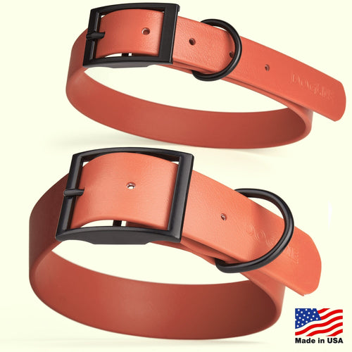 Dogline Biothane Waterproof Dog Collar with Black Hardware -  1.5 Wide, Size XL (20 to 24 inches)