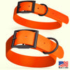 Dogline Biothane Waterproof Dog Collar with Black Hardware -  1.5 Wide, Size XXL (24 to 28 inches)