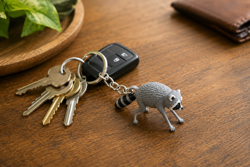 Jimothy Inspired Raccoon Kit n Kat Pal Keychain