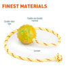 FDT Rubber Dog Ball on Rope, Medium - Diameter 2.3 (6 cm)