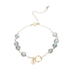 Natural Female Strawberry Gold Crystal Aquamarine Bracelet