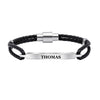 European And American Lettering Men's Leather Bracelet Magnetic Buckle Stainless Steel