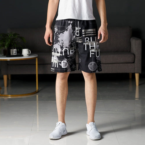 Summer Beach Pants Men's Loose Casual Fifth Pants Ice Silk High Elasticity Quick-drying