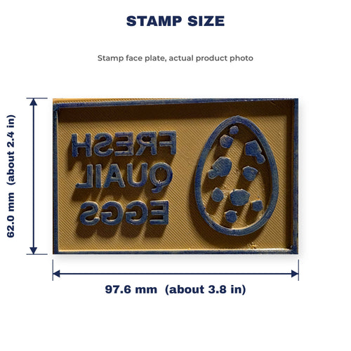 Egg Farm Ink Stamp 2-Pack - FRAGILE and Quail Eggs Stamps for Shipping Boxes and Egg Cartons