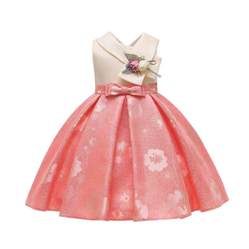 V Neck Flower Temperament Children's Wear