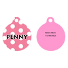 New Pink Polka Dot HD Dog ID Tag