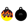 Red Flames HD Dog ID Tag