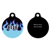 Blue Flames HD Dog ID Tag