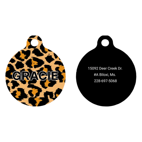 Leopard Print HD Dog ID Tag