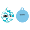 Island Floral Blue HD Dog ID Tag