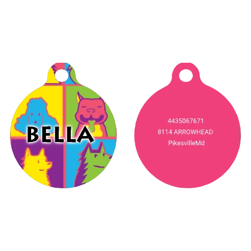 Pop Art Dogs HD Dog ID Tag