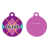 Purple Argyle Plaid HD Dog ID Tag