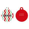 Peppermint Stick Chevron Stripes HD Dog ID Tag