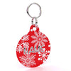 Red Snowflakes HD Dog ID Tag