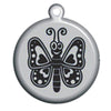 Pink Butterfly Dog ID Tag - With Engraving